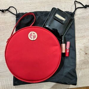 Giorgio Armani red make up bag